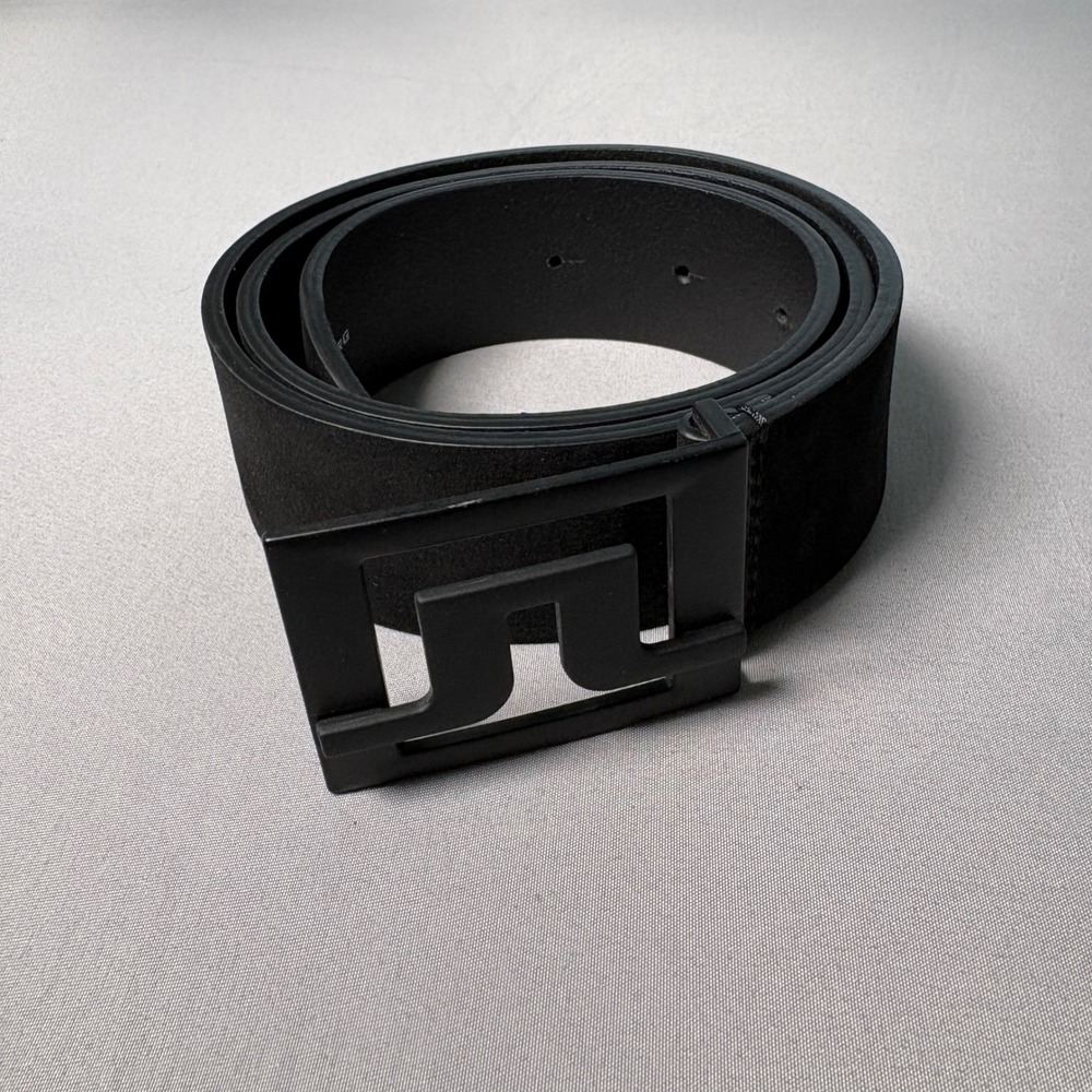 J.Lindeberg Mens Bridge Belt Black Leather Italian Made 85cm 30-31 Waist